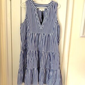 Tuckernuck Pomander Place Blue and White Tiered Sundress